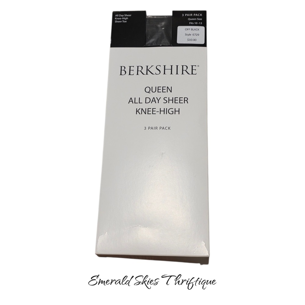 Berkshire 3 Pair Pack Queen All Day Knee High off black. Size 10-13. Free ship
